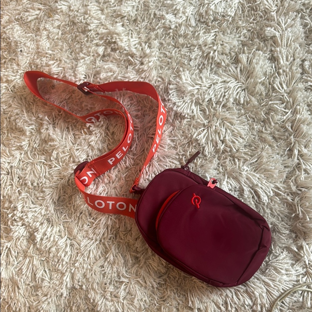 Peloton Red Crossbody Bag with Adjustable Strap